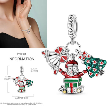 New 925 Sterling Silver Cactus Four Leaf Clover Charm Spring Green Series Bead Pendant For Original Beads Bracelet DIY Jewelry