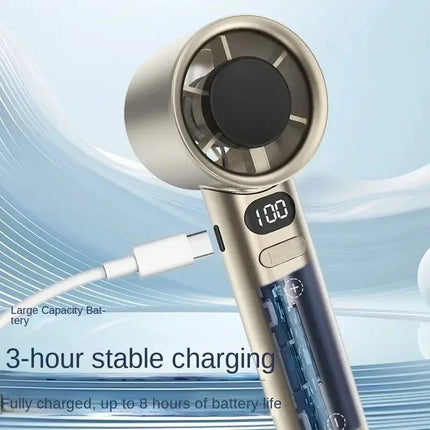 5000mah Handheld Mini Fan Electric Hand Fans Ice Compress High-Speed Cooling USB Rechargeable Portable LED Display Fan