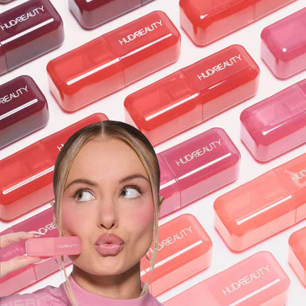Huda Beauty Blush Filter Soft Glow Liquid Blush Shiny Lip Gloss Blusher Lipstick Cotton Candy Bubblegum Concealer Cosmetics