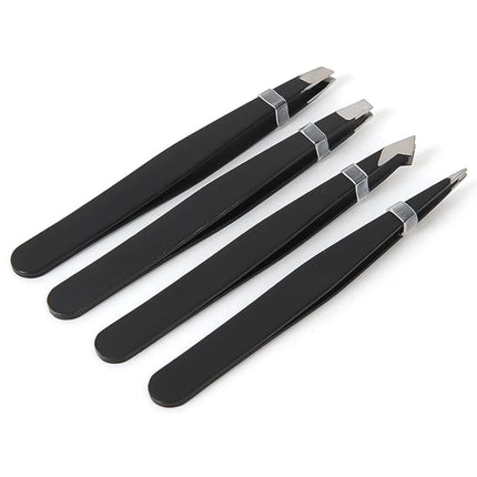 Stainless Steel Flat Slant Tip Eyebrow Eyelash Makeup Tweezer Beauty Tools Eyebrow Tweezers Facial Hair RemovalClip Tweezers