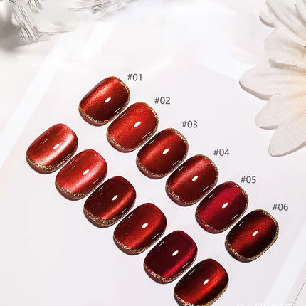 MIANEL 12ML Burning Love Cat Eye Gel Polish 2025 New Arrival - Brightening Dragon Fruit Pink with Glass Bead Cat Eye Nail Art