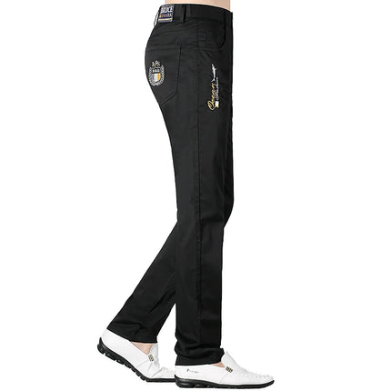 2024 New Men's Casual Pants Summer Fashions Loose Straight Men's Khaki Trousers 97%cotton Stretch Fabric Bruce&Shark Big Size 40