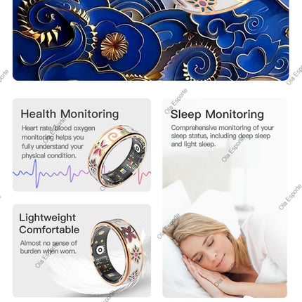 2026 Color Enamels Fashion Women Smart Ring Female Stainless Steel Intelligent Finger Ring Lady IP68 Waterproof Fitness Tracker