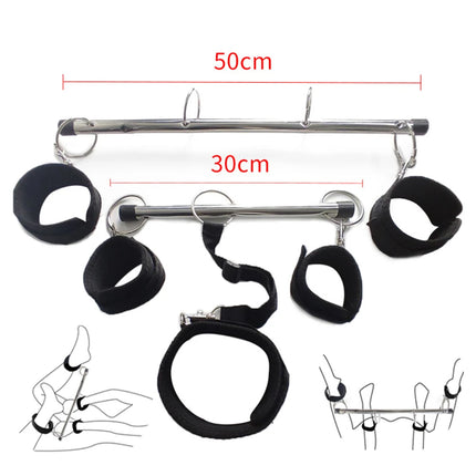 BDSM Bondage Kit Spreader Bar Handcuffs Ankle Cuffs Fetish Restraints Set Sex Toys for Couples