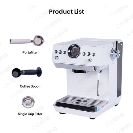 CAFOVO E160 58mm Semi-Auto Espresso Machine With PID Temp Control And Cold Brew Coffee Maker for Barista Latte Iced Americano