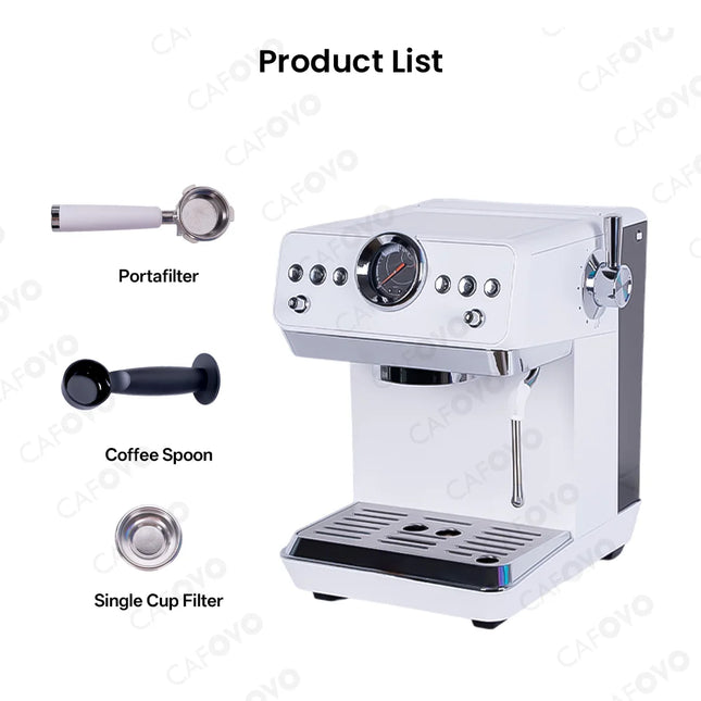 CAFOVO E160 58mm Semi-Automatic Espresso Machine with PID Temperature Control and Cold Brew Coffee Maker for Barista Latte and Iced Americano