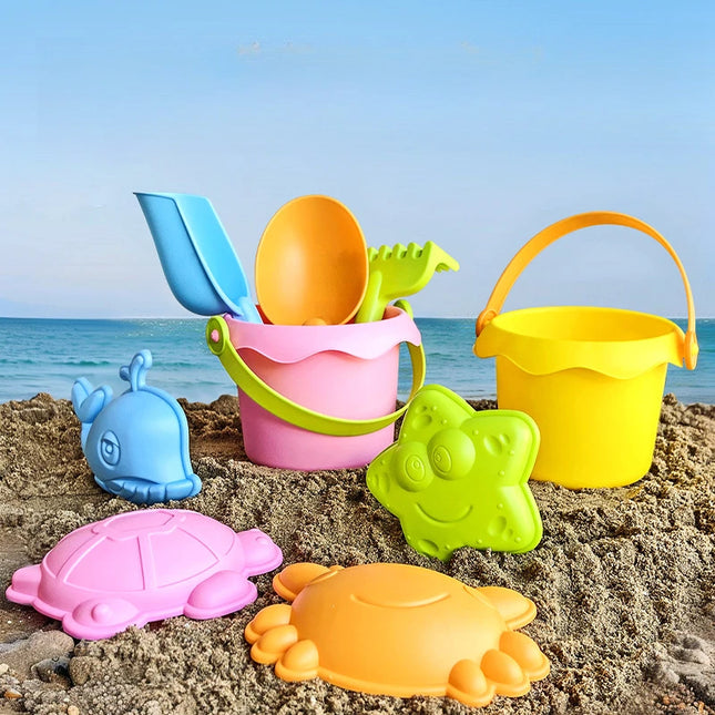 Children's Beach Toy Set Baby Playing In Water and Sand Shovel Beach Bucket Sand Digging Tool Plastic Bucket Watering Toy Sets