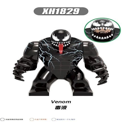 Building blocks, Marvel superheroes, assembled dolls, Spider Man, Iron Man, Venom, Shark, Deadpool, DIY gifts, children's toys