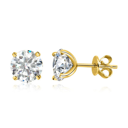 0.1-5ct Moissanite Stud Earring for Women Men Round D Color Diamond 925 Sterling Silver 18K Gold Plated Jewelry with Certificate