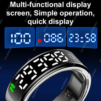 Smart Ring with Display Screen and Touch Heart Rate Blood Oxygen Sleep Health Monitoring Sports Count steps Waterproof Smartring