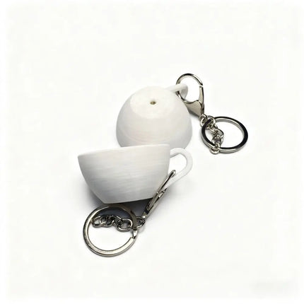 Funny 3D Printed Clicker Key Chain Simulation Sensory Finger Button Pendant Food Funny Fidget Coffee Calming Keychain Kids