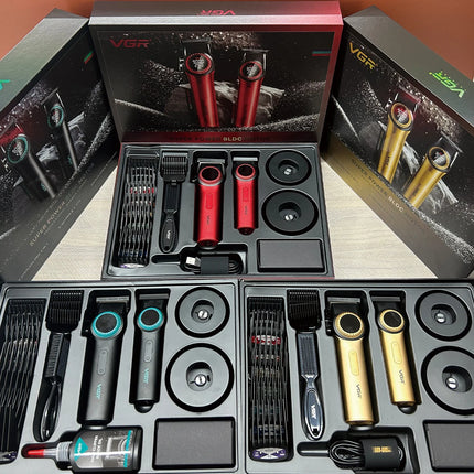 VGR 001 977 New Hair Trimmer Set High-End Men's Hair Clipper Smart Digital Display Electric Trimmer with Engraving and Whitening Functions