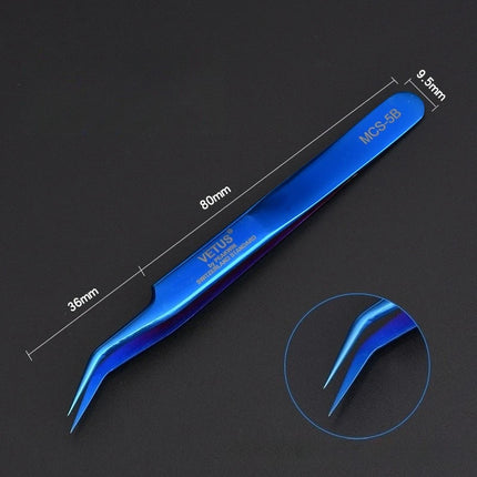 Vetus Original 5B Style Tweezers Hyperfine Anti Acid Non Magnetic ESD Tweezers for Eyelash Extension Nail Art