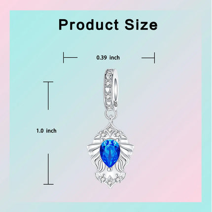 925 Sterling Silver January-December Birthday Stone Love Zircon Pendant Bead Fit Charms Necklace Bracelet Women Jewelry DIY Gift