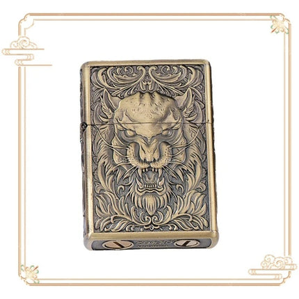 ZORRO zk series kerosine lighter, pure copper, various retro relief patterns, old-fashioned grinding wheel windproof lighter