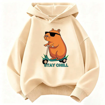 Funny Stylish Capybara Fashion Design Sweatshirt Children's Hoody for Boys Girls Autumn Winter Casual Hoodies