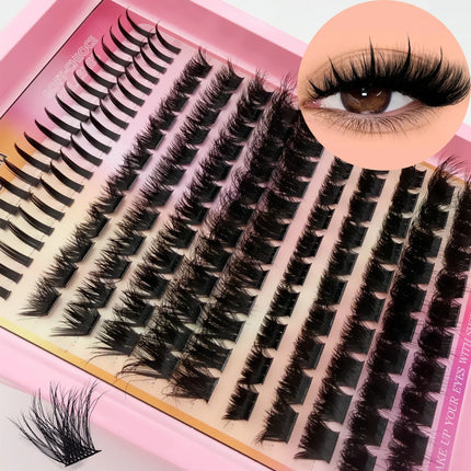 12 Rows Mixed 2 Spikes & 10 Volume 3D Faux Mink Lash Clusters DIY Extensions Kit for Eyelash Enhancements