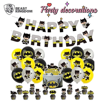 BeastKingdom Batman Anime Cartoon Birthday Party Decoration High Color Value Banner Flag Balloon Set Holiday Atmosphere Dress Up