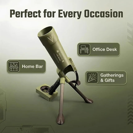 Portable Camping Mortar Beer Bottle Opener Tactical Cap Launcher Hands Free For Backyard BBQ Picnic Hiking Outdoor Use