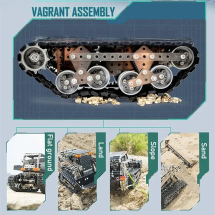 RC Tank DIY Stainless Steel Assembled SW (RC) 06 Metal Model Precision Mechanical Assembly Building Blocks Toys