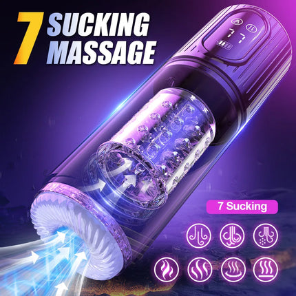 High Speed Automatic Thrusting Rotating Piston Stroker Masturbator Telescopic Vagina Blowjob Masturbation Sex Toys for Men 18