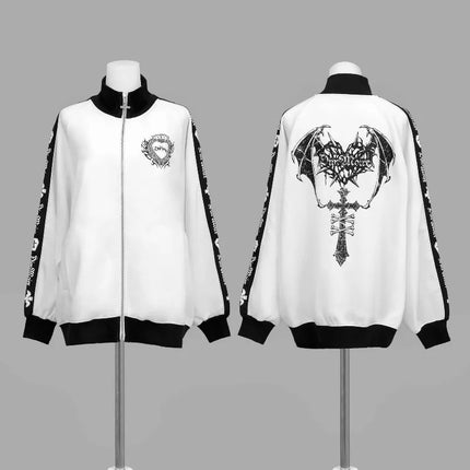 Vintage Subculture Personalized Design Street Rock Hip-hop Darkly Series Autumn New Loose Versatile Daily Jackets Zip Up Clothes