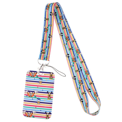 Mickey mouse Neck Keychain Necklace Webbings Ribbons Anime Cartoon Neck Strap Lanyard ID badge Holder Keychain Lanyards kids