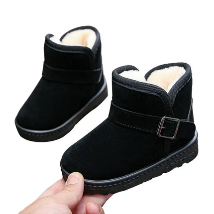 Children Snow Boots Winter Cute Warm Fashion Anti Slip Shoes Kids Boys Girls Leisure Thick Fur Platform Flat Short Boot Sneakers