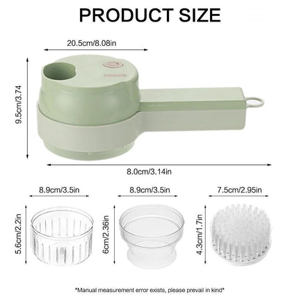 4-in-1 Cordless Electric Vegetable Chopper, Rechargeable Food Processor for Meat, Garlic, Onions & Peppers