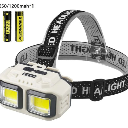 Induction Headlamp LED Head Flashlight USB Rechargeable Headlight with Built-in Battery 5 Lighting Modes Fishing Camping Lantern
