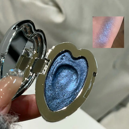 Pearlescent Blue Metallic Eyeshadow Palette Punk Smoky Purple Mashed Potato Waterproof Shimmer Glitter Heart-shaped Eye Shadow