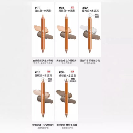 Original OUTOFOFFICE Double-ended Shadow Pencil Grooming Crayon Long-lasting Flawless Contouring Effect Original Professional