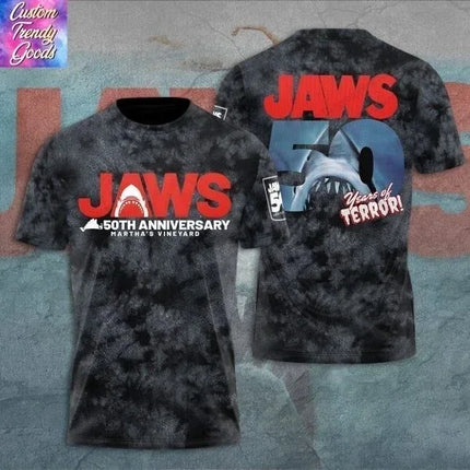 3D Print Sports Quick-dry Breathable Men T-shirt Movie Jaws Fashion Hip-hop Street Harajuku Rock Casual Classic Short Sleeve Top
