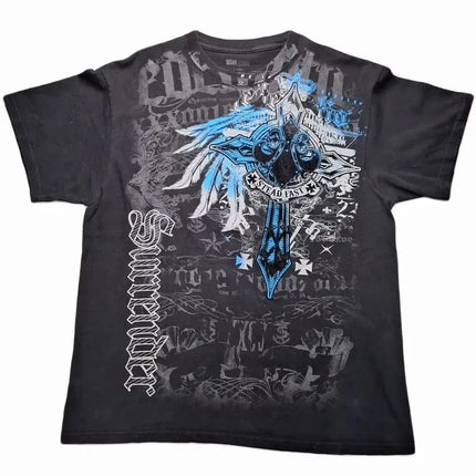 South pole High Street men Short Sleeve Y2K Graphic Print Oversized T Shirt Harajuku Gothic Round Neck Cotton Short Sleeve Tops