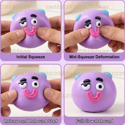 Smushers Squishy Dog Face Balls Green  Smushers Face Swap Squeeze Smush Stress Relief Sensory ball Safe & Fun for All Ages