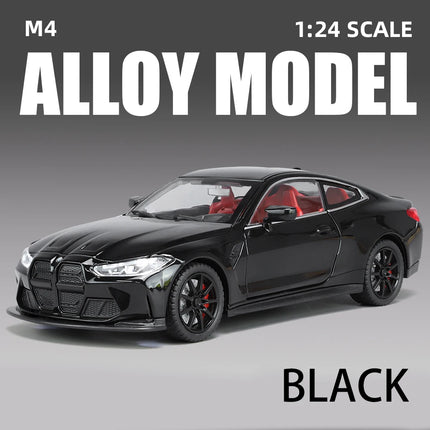 1:24 Scale M4 Sedan Car Vehicle Model Alloy Toys Boys Pull Back Diecast Metal Gift Sound Light Collect Premium Kids Auto  One Pi