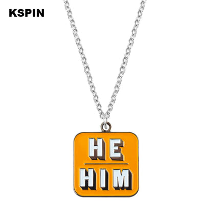 Pronouns Enamel Pins THEY THEM  SHE HER HE HIM Lapel Pins Badges Brooches