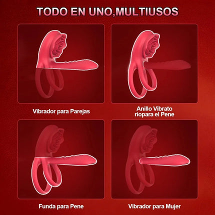 Powerful Rose Vibrating Cock Ring Vibrator Penis Sleeve Sucking Stimulator G-spot Erection Ring Clitoral Couples Adult Sex Toys