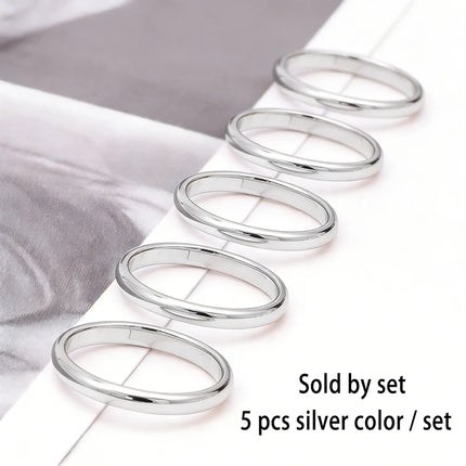 2mm Stainless Steel Thin Ring Rose Gold Black For Women Men Minimalist Jewelry Party Simple Fashion Gift Size 3 To 10