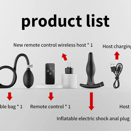 10-frequency Vibration Prostate Bead Inflation Huge Anal Plug Electric Orgasm Masturbation Massager Sex Product Butt Plug SexToy
