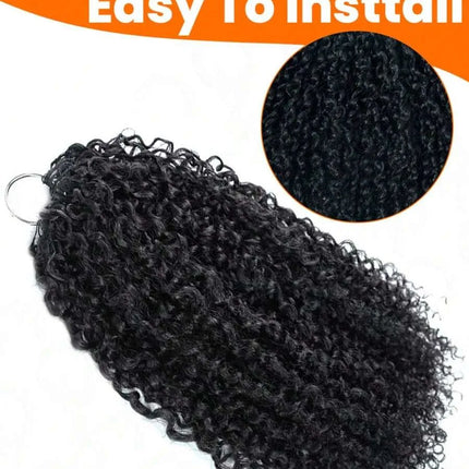 Crochet Human Hair Kinky Curly 120G Knotless Pre-Separated Curly Hair Lightweight Reusable Virgin Hair Extensions Natural Black
