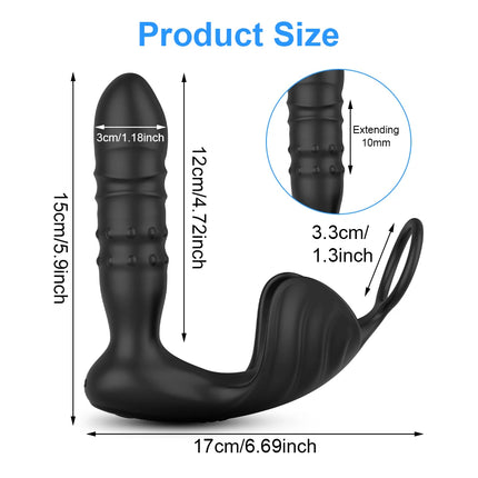 APP Control Thrusting Prostate Massager for Men Telescopic Anal Vibrator for Gay Butt Plug Cock Ring Adult Goods Sex Toy for Men