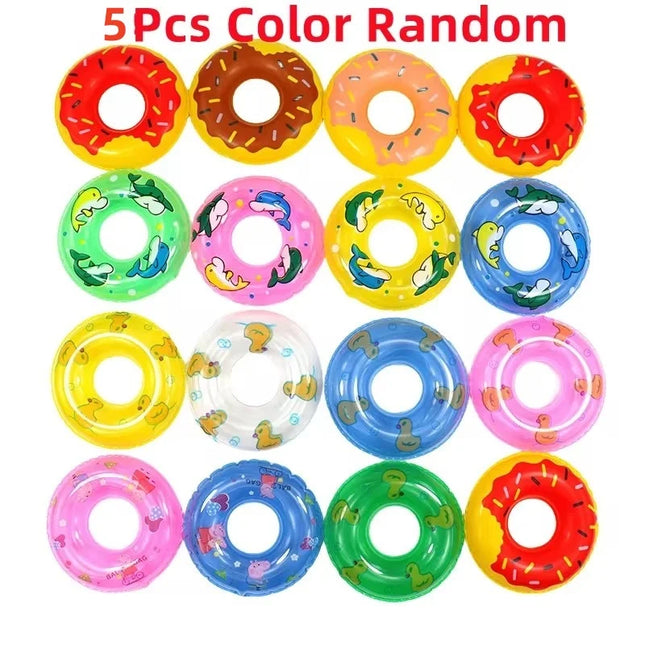 5-30Pcs Mini Swimming Buoy Ring Toys Mix Styles Summer Bathing Float Lifebelt Dollhouse Accessories for Doll Kids Gift Furniture