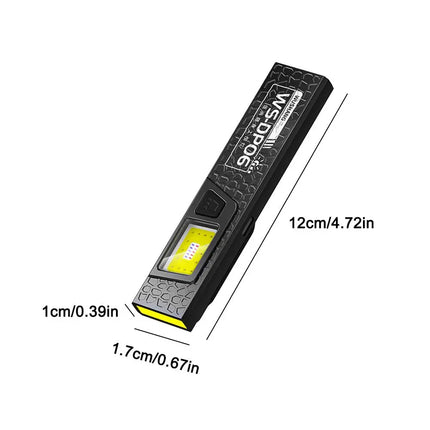 Ultra Bright Portable Magnetic & Clamp LED Flashlight Rechargeable Work Light with Built-in Battery Waterproof Pocket Lantern