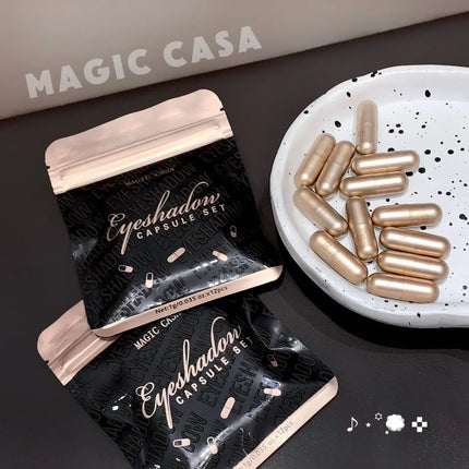 MAGIC CASA 12 Color Capsule Eyeshadow Set Highlighting and Crouching Eyeshadow Non-Smudging Eye Contour Set