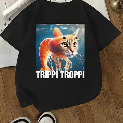Y2k Boys Girls Italian Brainrot Animals Kids T-shirt Tung Tung Tung Sahur Short Sleeve Tops Funny Meme Cute Tee Summer Clothing