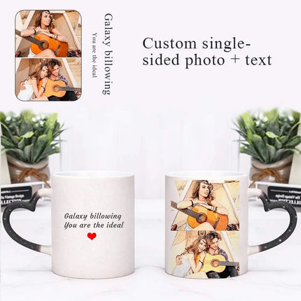 Customized Coffee Mugs Ceramic Magic Mug Pour In Hot Water Pictures Display Print Photo LOGO Text DIY Change Color Cup Gifts