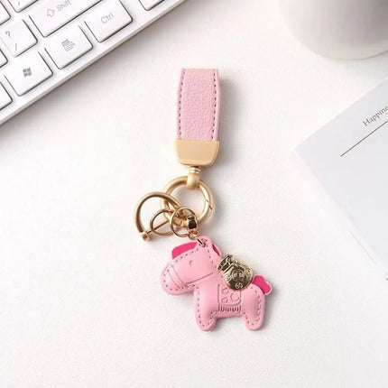 Cartoon Horse Keychain Year of Horse Leather Horse Pendant Horse Ornament Chinese Zodiac Chinese New Year Gift Birthday Gift