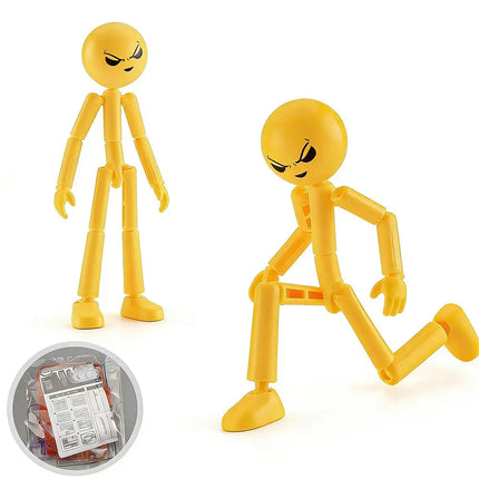 NEW Printing Mannequin Multi-jointed Stickman Toy Novelty Action Figure Stickman Assembled Robot Movable