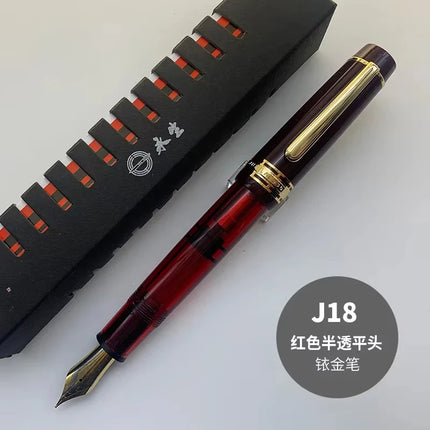 Wing Sung 630 Brief Fountain Pen Iraurita Nib 0.5~0.7mm Nib Piston Resin Gold Clip Pen Stationery Business Gifts Writing